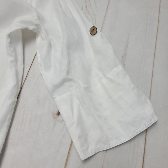 Saks Fifth Avenue 100% linen popover tunic top mini dress lagenlook - Picture 8 of 8